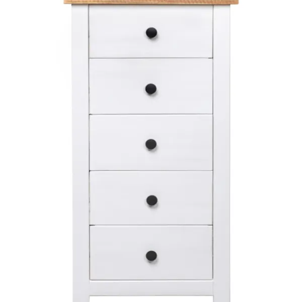vidaXL Byråer>Byrå vit 46x40x89 cm furu panama