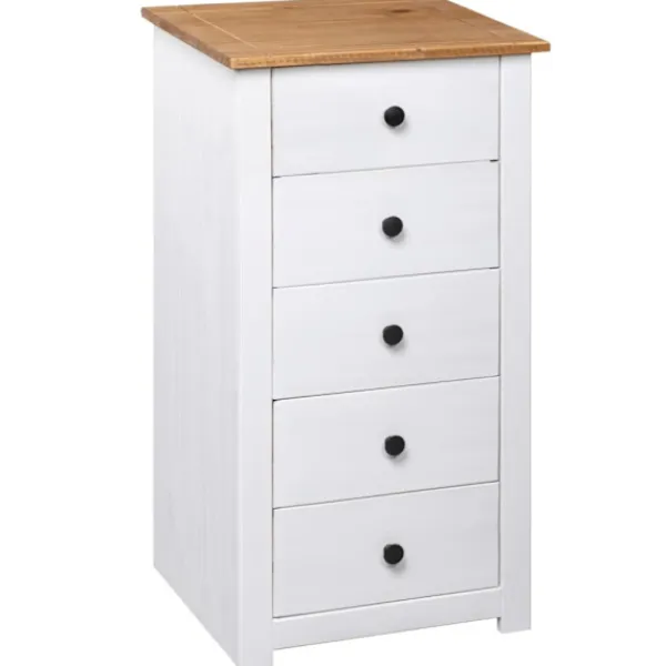 vidaXL Byråer>Byrå vit 46x40x89 cm furu panama