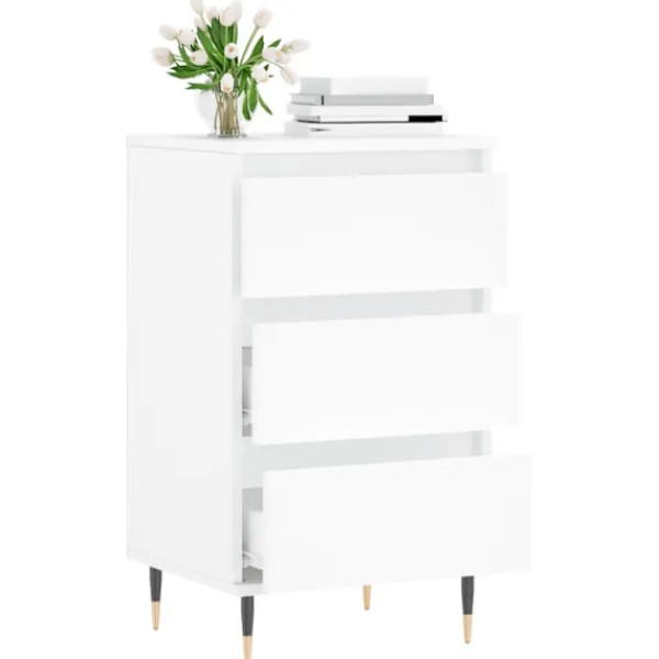 vidaXL Byråer>Byrå vit 40x35x70 cm konstruerat trä