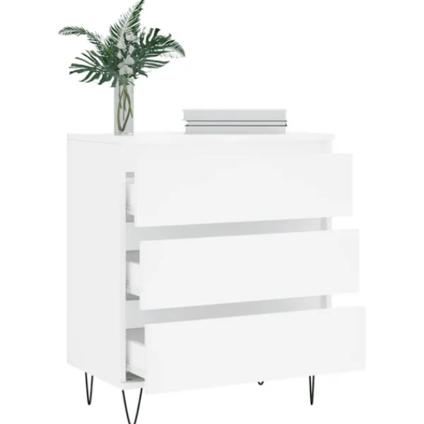 vidaXL Byråer>Byrå vit 60x35x70 cm konstruerat trä
