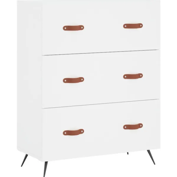 vidaXL Byråer>Byrå vit 69,5x34x90 cm konstruerat trä