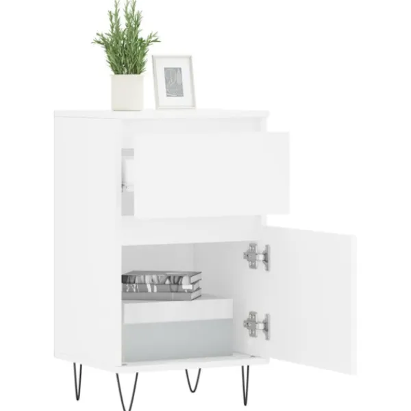 vidaXL Byråer>Byrå vit 40x35x70 cm konstruerat trä