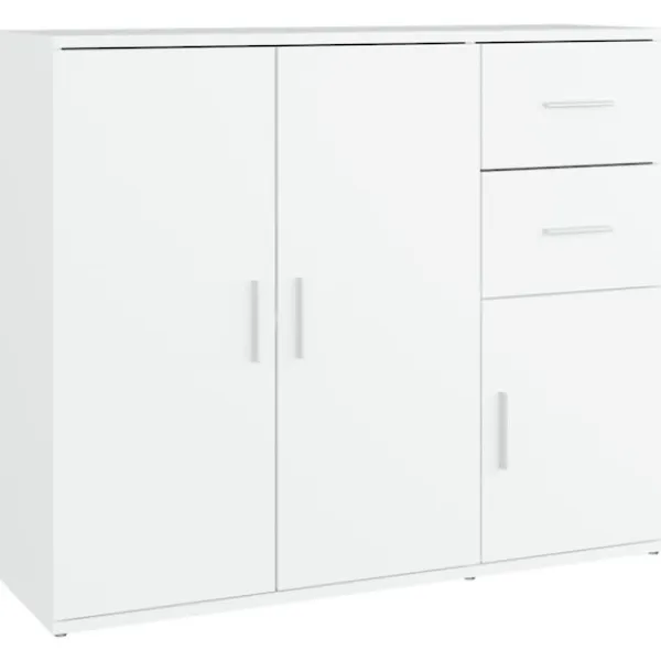 vidaXL Byråer>Byrå vit 91x29,5x75 cm konstruerat trä