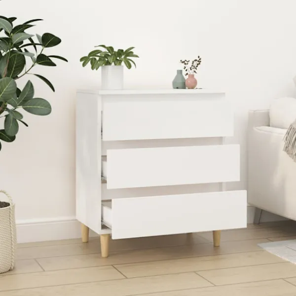 vidaXL Byråer>Byrå vit 60x35x70 cm konstruerat trä