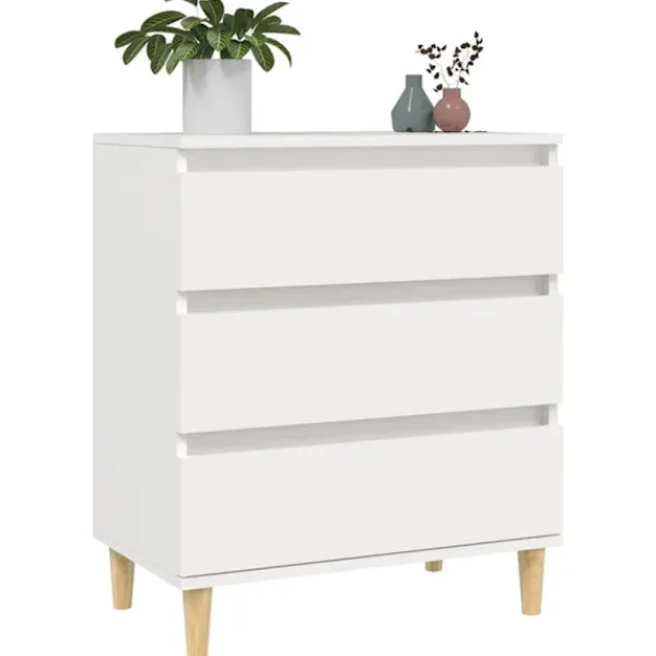 vidaXL Byråer>Byrå vit 60x35x70 cm konstruerat trä