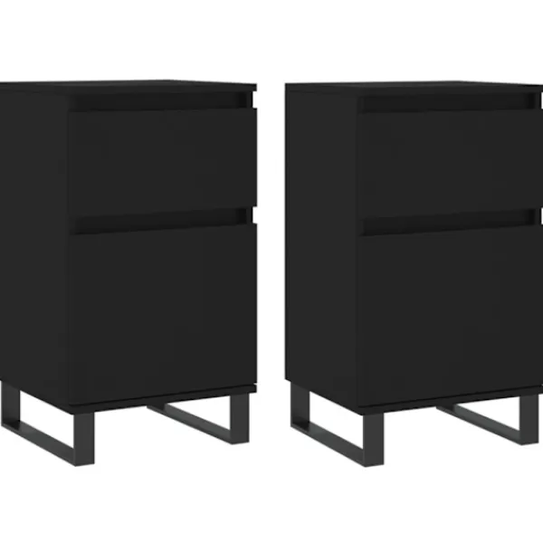 vidaXL Byråer>Byråer 2 st svart 40x35x70 cm konstruerat trä