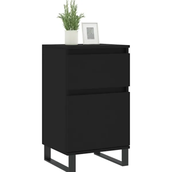 vidaXL Byråer>Byråer 2 st svart 40x35x70 cm konstruerat trä