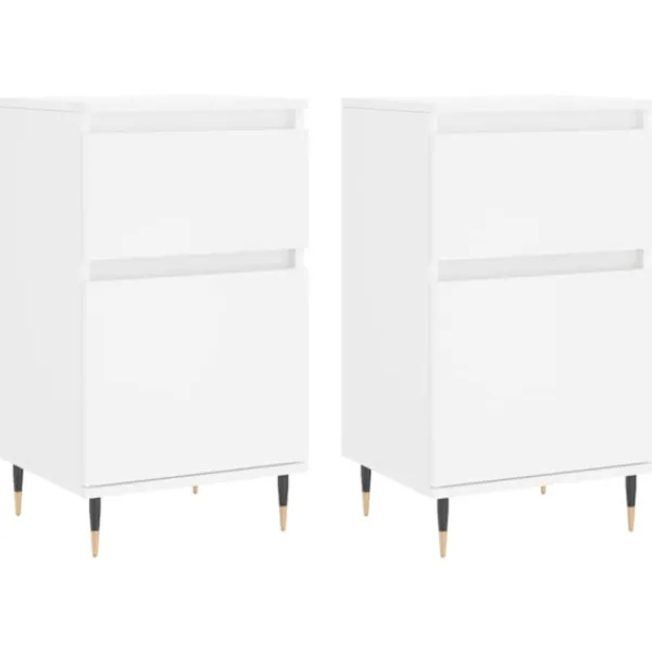 vidaXL Byråer>Byråer 2 st vit 40x35x70 cm konstruerat trä
