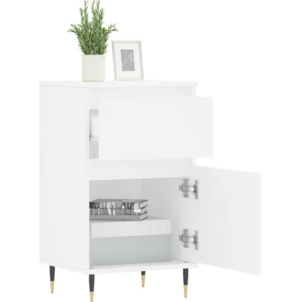 vidaXL Byråer>Byråer 2 st vit 40x35x70 cm konstruerat trä