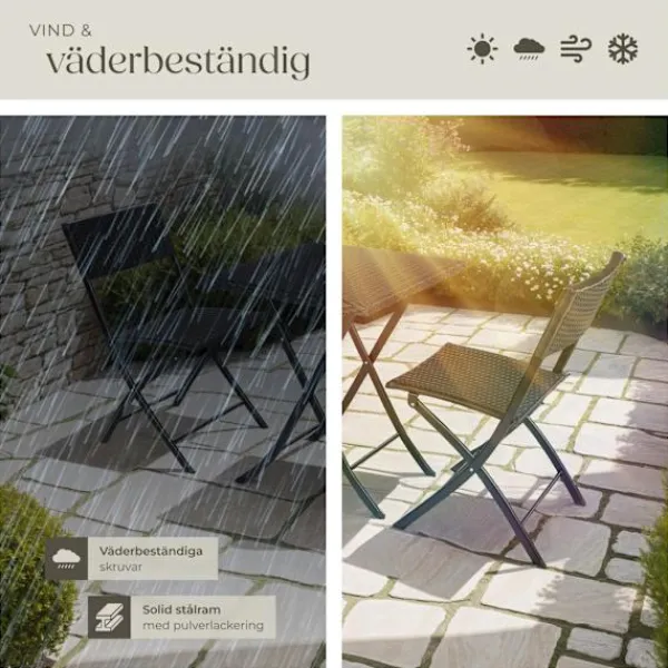 tectake Balkongmöbler>Cafegrupp Trevi i konstrotting