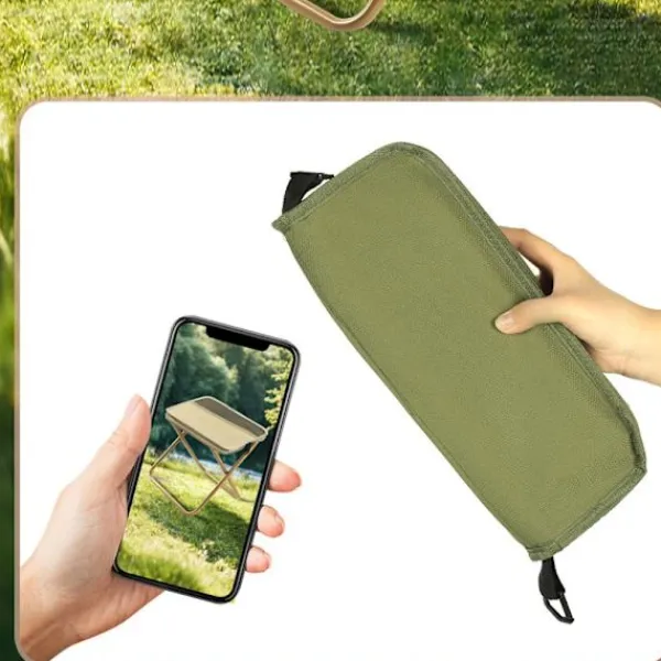 Pallar>Campingpall - Fällbar pall för ryggsäckar - Fällbar pall med förvaring - Bärbar balkongpall - Fällbar pall (grön, 26 x 24 x 24 cm)