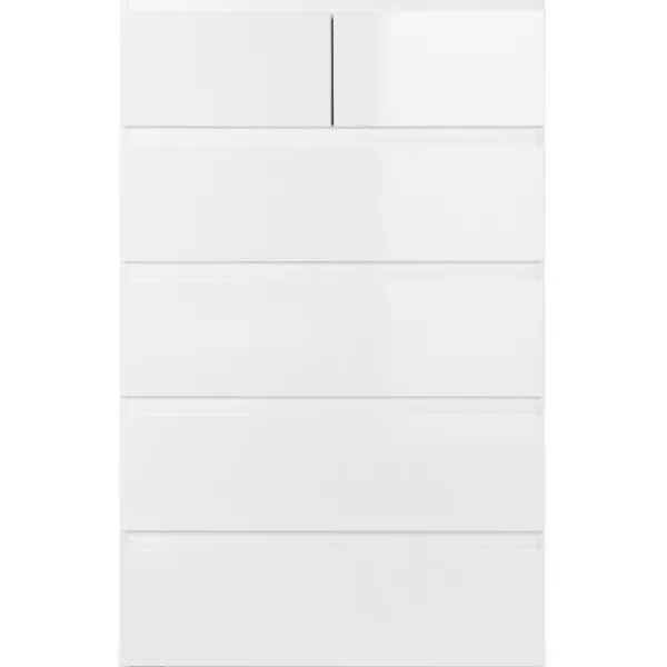 Byråer>CAPETOWN byrå - Blank vit dekor - 6 lådor - L80 x H131,5 x D40 cm