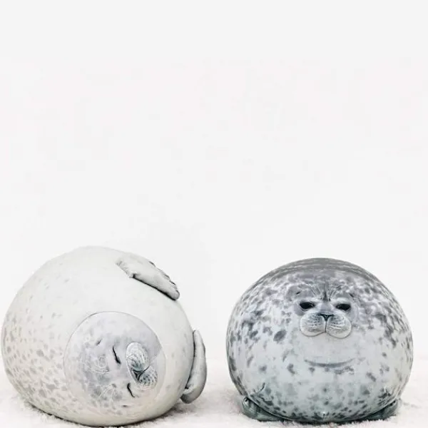 Sittpuffar>Chubby Blob Seal Kudde, stoppad bomull plysch djurleksak Söt Ocean Medium (17,6 tum)