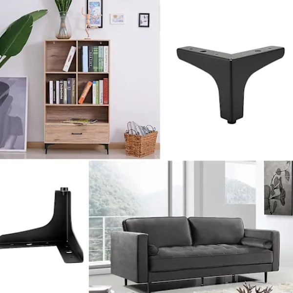 Soffor>10cm Metall Sofaben 4 st Moderna Möbelfötter Soffa Möbelhöjare Fötter Ben DIY Möbelersättningsfötter för TV-skåp Soffa Skåp, Svart
