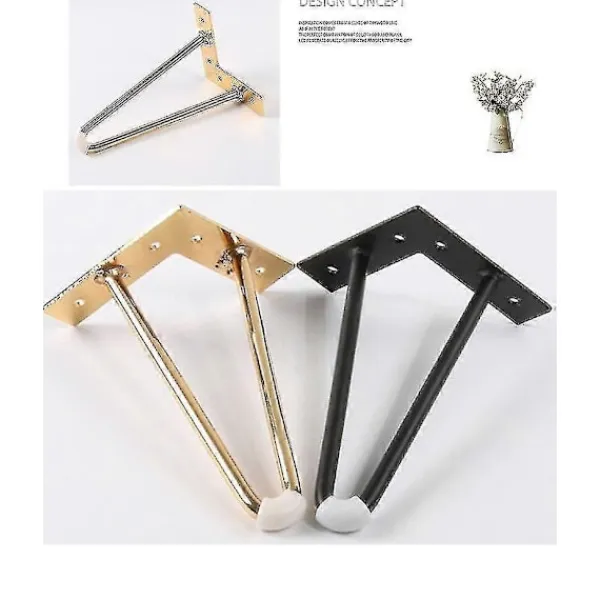 Matbord>10cm-40cm Bordsben i järn Skåpsfötter Hårnål Skrivbordsben Metall Möbelben 1 Styck 35cm