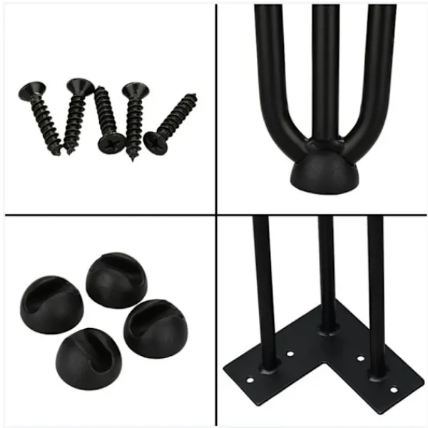 Matbord>(25cm)4x Bordben hårnålsben Hårnålsben Stålbordben DIY Bordglider Inter