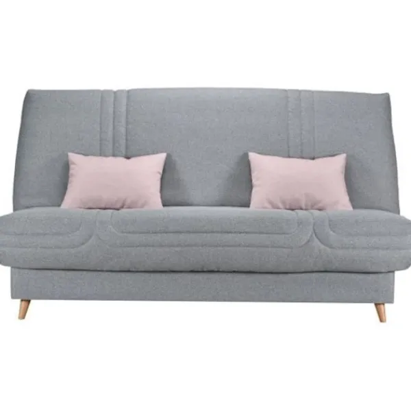 COMFORT BULTEX Soffor>Clic clac 3 ställen - Grått tyg - Tillverkat i Frankrike - L 192 x D 95 x H 101 - MONA