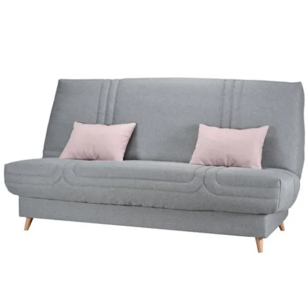 COMFORT BULTEX Soffor>Clic clac 3 ställen - Grått tyg - Tillverkat i Frankrike - L 192 x D 95 x H 101 - MONA
