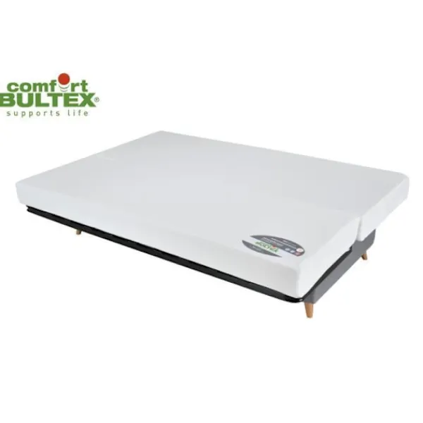 COMFORT BULTEX Soffor>Clic clac 3 ställen - Grått tyg - Tillverkat i Frankrike - L 192 x D 95 x H 101 - MONA