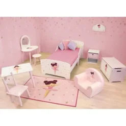 FUN HOUSE Sminkbord>Cooff med pall - Ballerina Dancer - - H.48 X L.60 X D.40 / H.27 X L.28 X D.28 cm