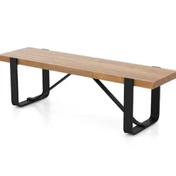 COSTWAY Sideboards>Bänk i industriell stil - 152,5x43x44 CM - Metallstruktur, Max belastning: 300 KG för korridor, entré och kök