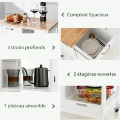 COSTWAY Köksö><noscript><img data-lazyloaded=