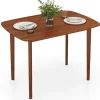 COSTWAY Matbord>Rektangulärt Matbord 110 x 78 x 77 cm för 2-4 Personer - Starka Gummiträben - Modern Stil