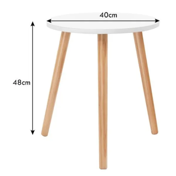 COSTWAY Soffbord>Runda soffbord i modern skandinavisk stil i MDF och furu Dim. Ø40 x 48H för vardagsrum, sovrum och balkong