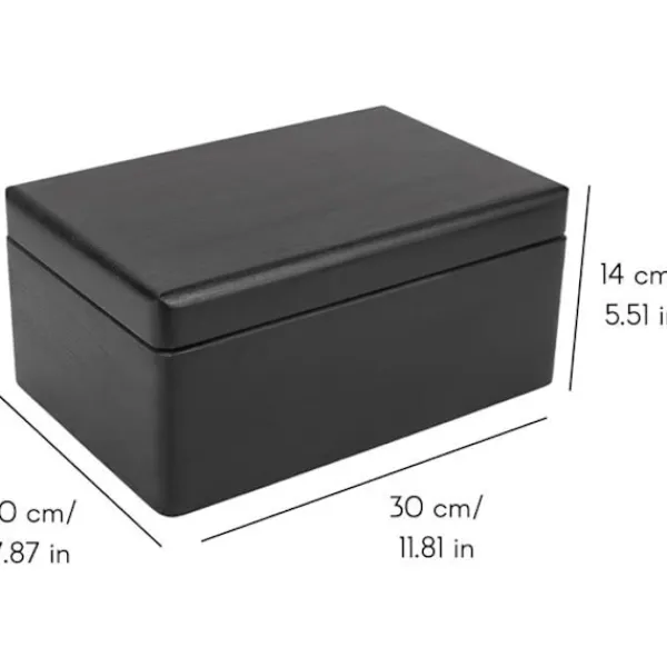 CREATIVE DECO Kistor & Koffertar>Trä Förvaringslåda 30x20x14cm RÅ och OSANDAD