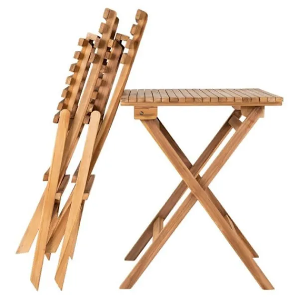 EBUY24 Balkongmöbler>Cuenca-set med bord och 2 utestolar i teak.