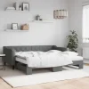vidaXL Soffor>Dagbädd med extrabädd och madrasser mörkgrå 90x190 cm tyg