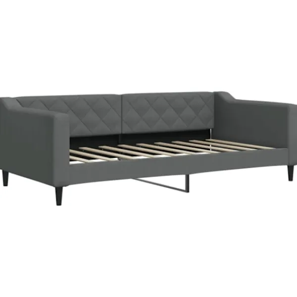 vidaXL Soffor>Dagbädd med extrabädd och madrasser mörkgrå 90x190 cm tyg