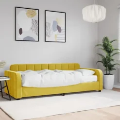 vidaXL Soffor>Dagbädd med madrass gul 80x200 cm sammet