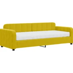 vidaXL Soffor>Dagbädd med madrass gul 80x200 cm sammet
