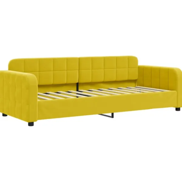 vidaXL Soffor>Dagbädd med madrass gul 80x200 cm sammet