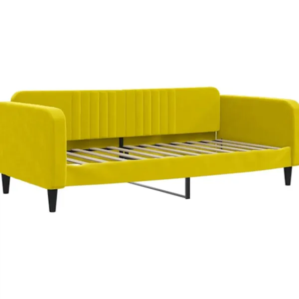 vidaXL Soffor>Dagbädd med madrass gul 100x200 cm sammet