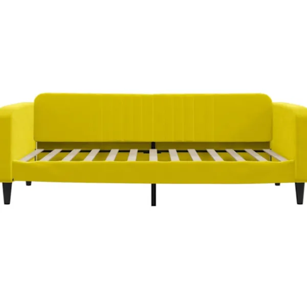 vidaXL Soffor>Dagbädd med madrass gul 100x200 cm sammet
