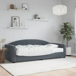 vidaXL Soffor>Dagbädd med madrass mörkgrå 90x190 cm sammet