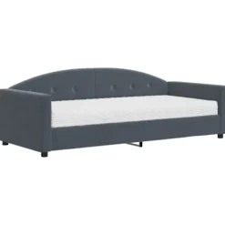 vidaXL Soffor>Dagbädd med madrass mörkgrå 90x190 cm sammet