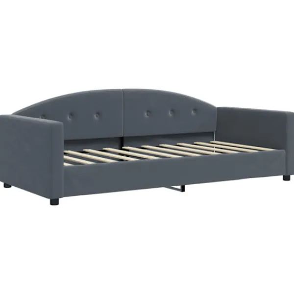 vidaXL Soffor>Dagbädd med madrass mörkgrå 90x190 cm sammet