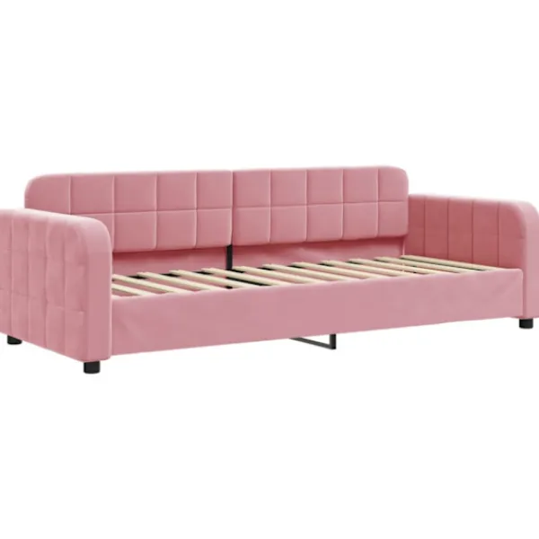 vidaXL Soffor>Dagbädd med madrass rosa 80x200 cm sammet