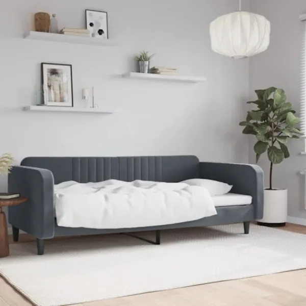 vidaXL Soffor>Dagbädd mörkgrå 100x200 cm sammet