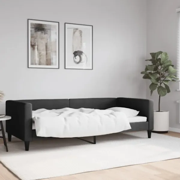 vidaXL Soffor>Dagbädd svart 90x200 cm tyg
