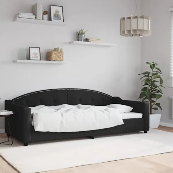 vidaXL Soffor>Dagbädd svart 90x200 cm tyg