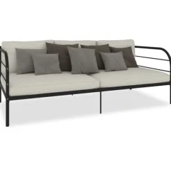 vidaXL Soffor>Dagbädd utan madrass svart metall 90x200 cm