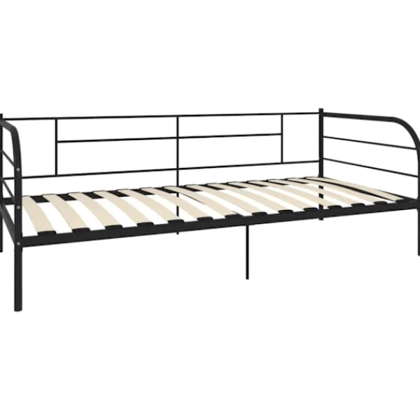 vidaXL Soffor>Dagbädd utan madrass svart metall 90x200 cm
