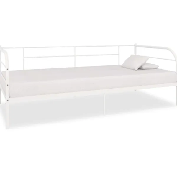 vidaXL Soffor>Dagbädd utan madrass vit metall 90x200 cm