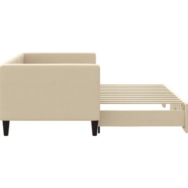 vidaXL Soffor>Dagbädd utdragbar gräddvit 80x200 cm tyg