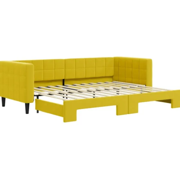 vidaXL Soffor>Dagbädd utdragbar gul 80x200 cm sammet