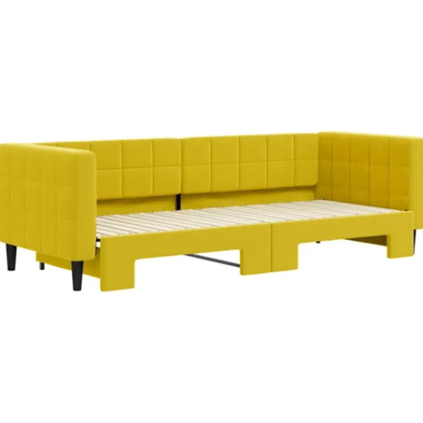 vidaXL Soffor>Dagbädd utdragbar gul 80x200 cm sammet